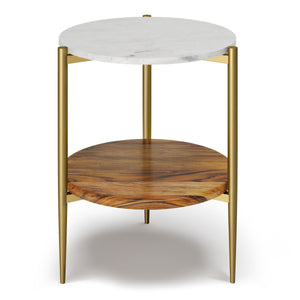 Wagner - Round Marble & Wood Table by Couch.com