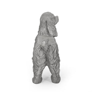 Charming Cocker Spaniel Dog Statue Bench Gray Magnesium Oxide