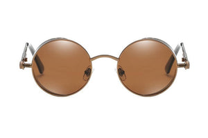 Luxury Popular Retro  Gothic Steampunk Polarized Men and  Women Brand Designer Vintage Round High Quality Metal Frame Sunglasses With UV400 Protection