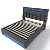 Upholstered Platform Bed With A Hydraulic Storage System, LED And USB Charging (Without Mattress) by Couch.com