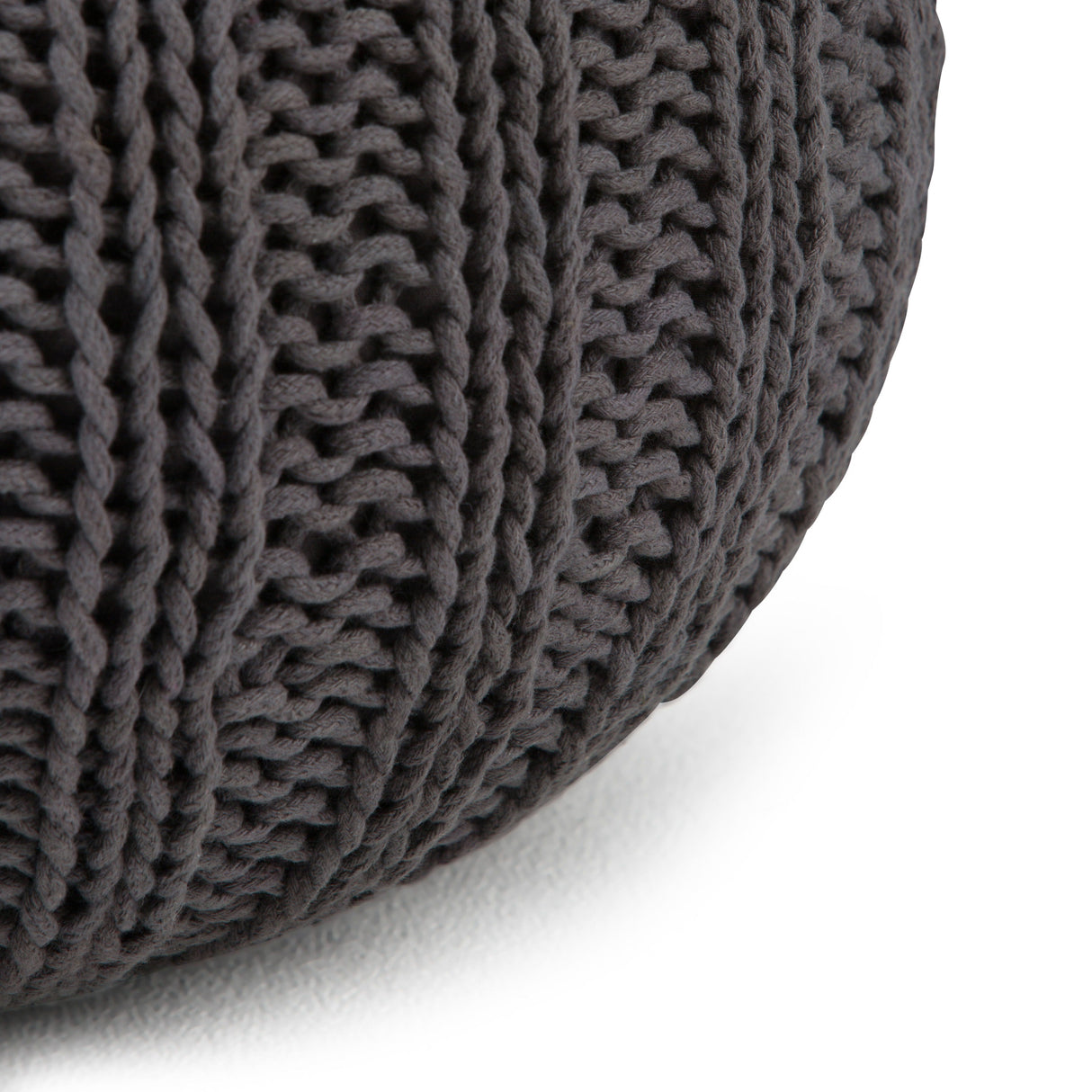 Shelby - Handcrafted Hand Knit Round Pouf by Couch.com
