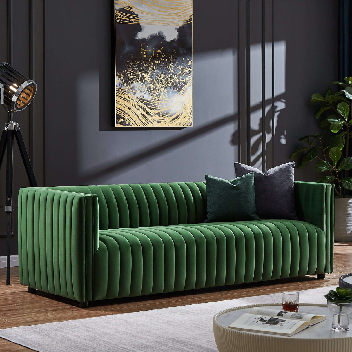 Dominic - Channel Tufted Sofa by Couch.com