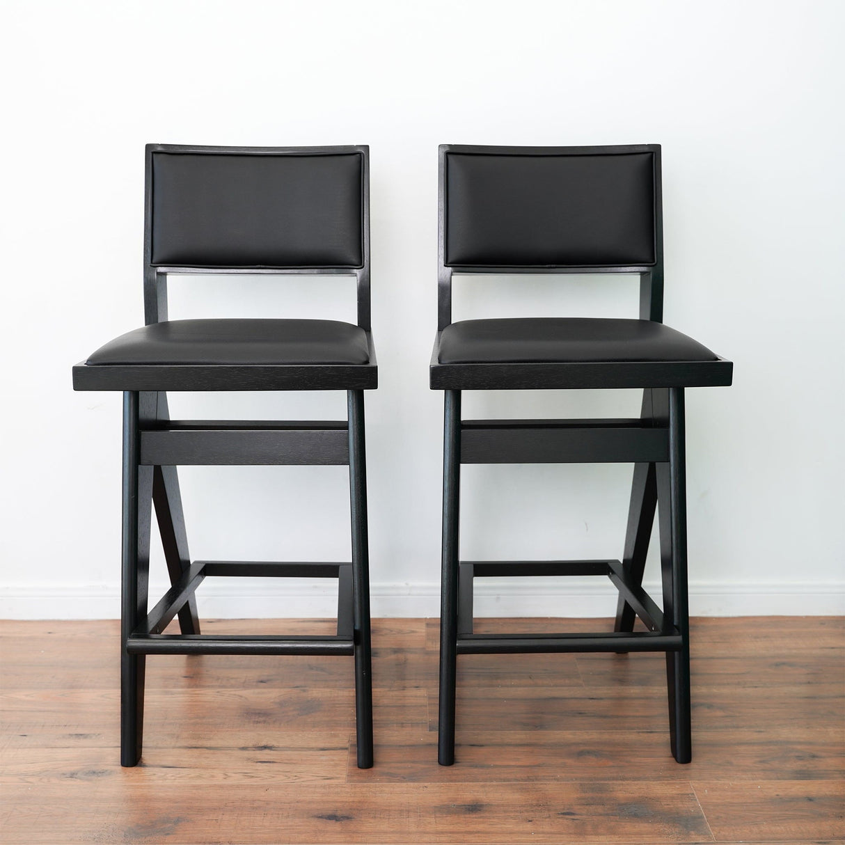 Couch.com Keira Bar Stool (Set of 2) Black, Set of 2, Durable Design, Faux Leather Construction, Black Finish by Couch.com