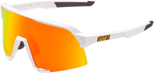 100% S3 Sunglasses - White - Red Mirror 60005-00009
