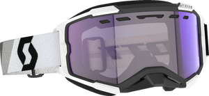 SCOTT Fury Snow Cross Goggle - Premium Black/White - Light Sensitive Blue Chrome 278604-7702307