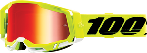 100% Racecraft 2 Goggles - Fluo Yellow - Red Mirror 50010-00004