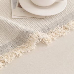 Textured Woven Modern Sofa Cover, Natural Blend Decorative Couch Throw Blanket