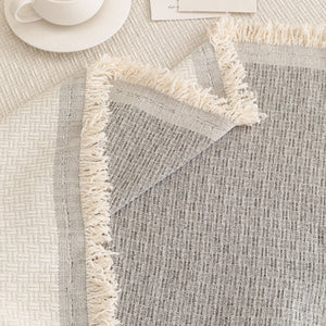 Textured Woven Modern Sofa Cover, Natural Blend Decorative Couch Throw Blanket