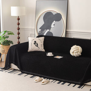 Textured Woven Modern Sofa Cover, Natural Blend Decorative Couch Throw Blanket