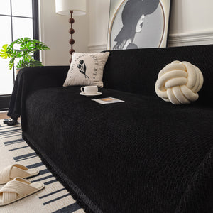 Textured Woven Modern Sofa Cover, Natural Blend Decorative Couch Throw Blanket