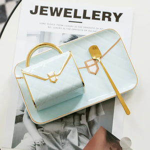 Creative Ceramic Coffee Mug and Saucer Set with Tray