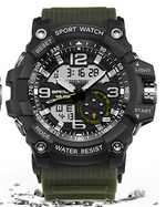 NEW Sport Analog-Digital Watch For Men and Woman  Waterresistant 50M Professional Waterproof Quartz Large Dial Military Wristwatches  With Night Mode