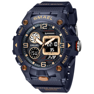 Sport Watch For Men WIth  Dual Time Waterproof 50M Miliatry Watches Chronograph Alarm Army Wristwatch
