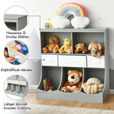 Freestanding Combo Cubby Bin Storage Organizer Unit W/3 Baskets-Brown