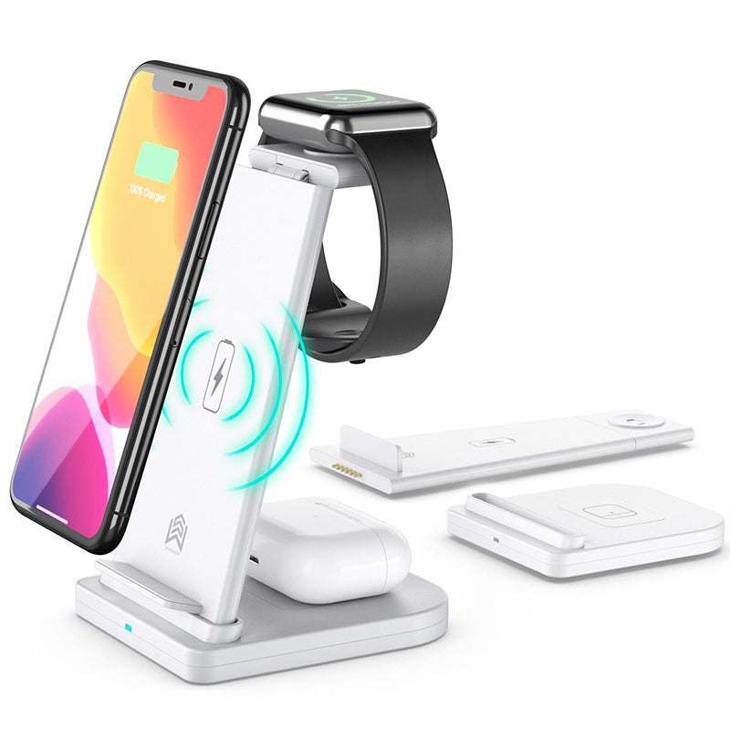 3-in-1 Fast Wireless Charging Stand for Phones, Apple Watch & AirPods by Infinite Basics