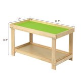 Solid Multifunctional Wood Kids Activity Play Table-Dark Brown