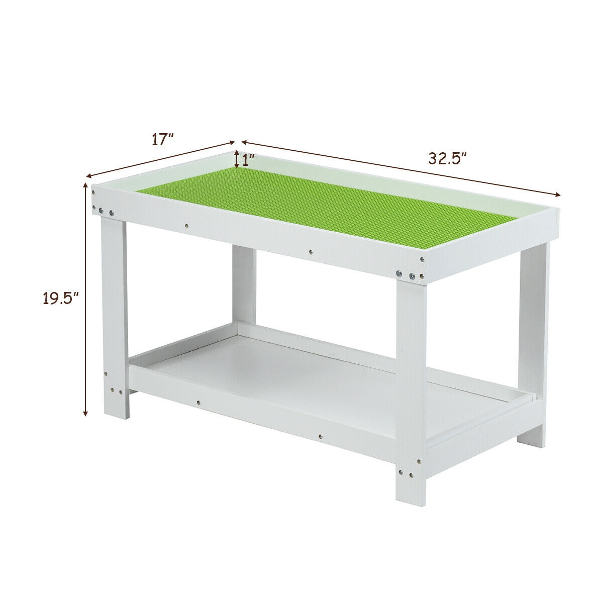 Solid Multifunctional Wood Kids Activity Play Table-Dark Brown