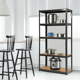 2 Pcs Storage Shelves Garage Shelving Units Tool Utility Shelves-Black