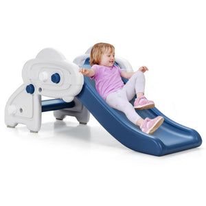 Freestanding Baby Mini Play Climber Slide Set with HDPE anf Anti-Slip Foot Pads-Blue