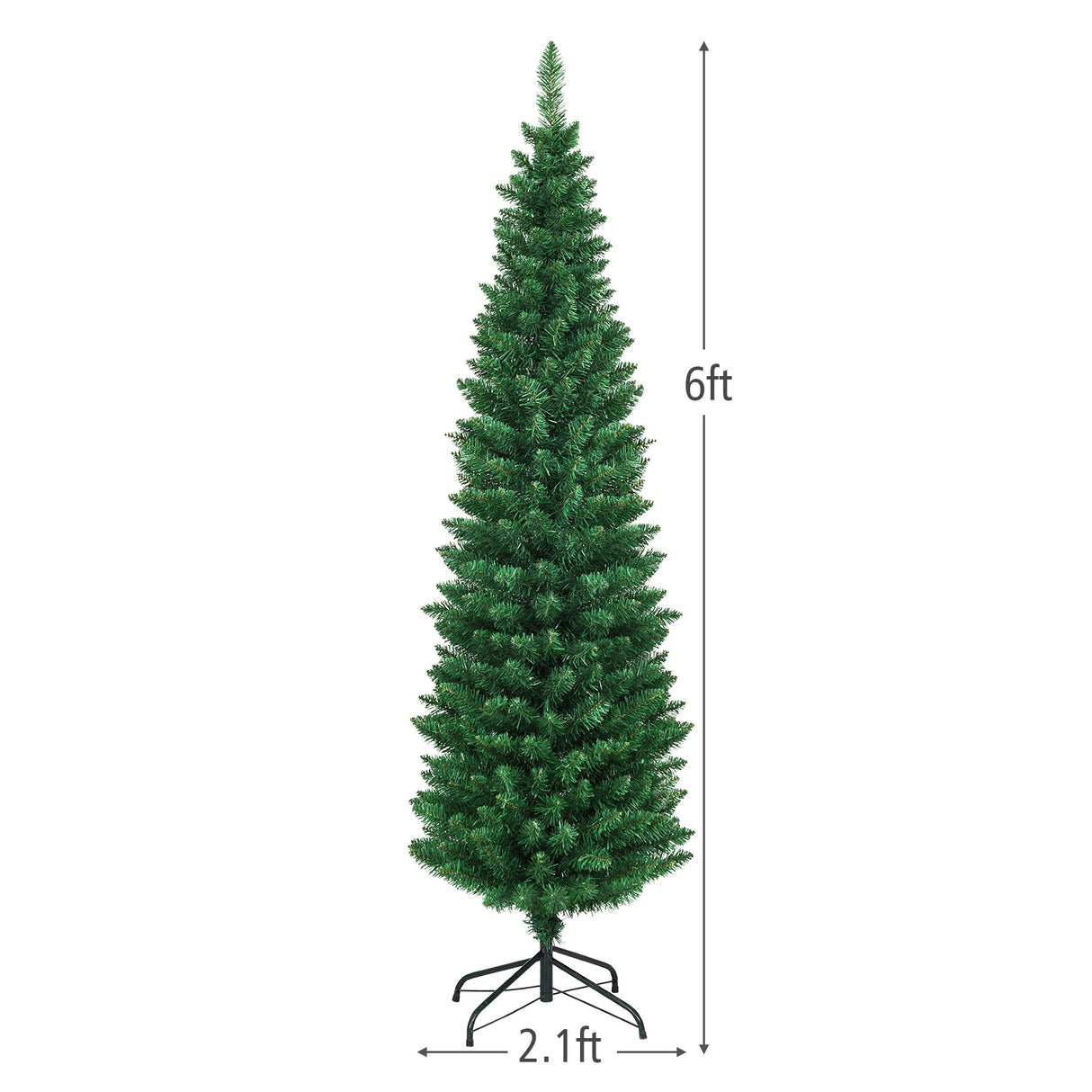 PVC Artificial Slim Pencil Christmas Tree-5 Feet