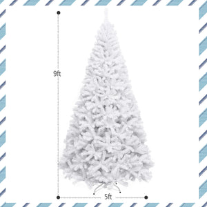 6' / 7.5' / 9' Hinged Artificial Christmas Tree with Metal Stand-7.5 ft
