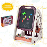 3-in-1 Kids Art Easel Double-Sided Tabletop Easel with Art Accessories-Blue