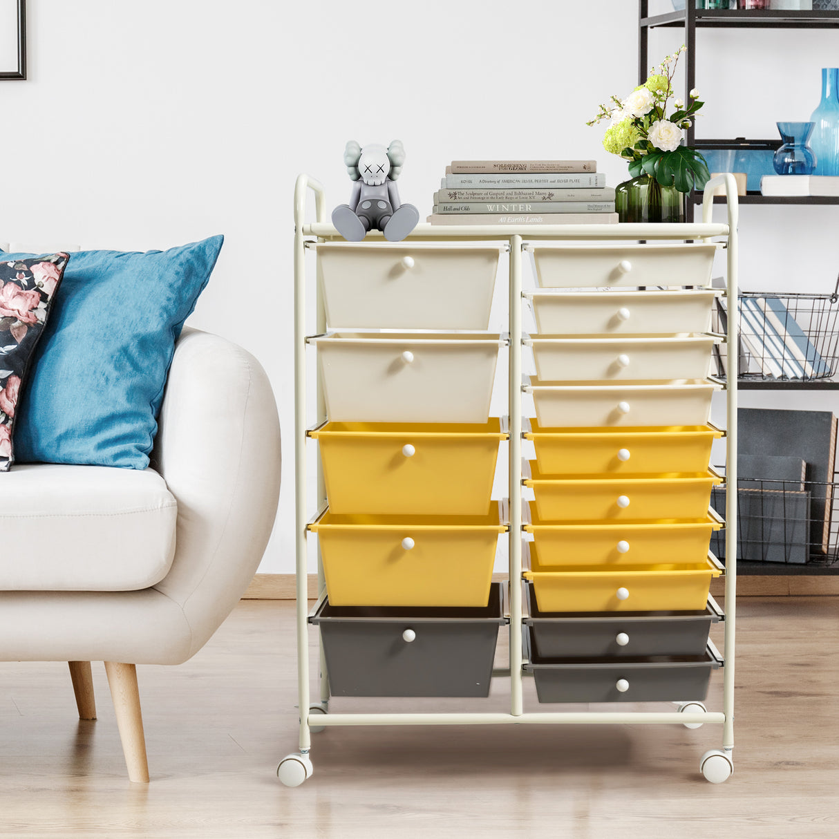 15 Drawers Rolling Storage Cart Organizer
