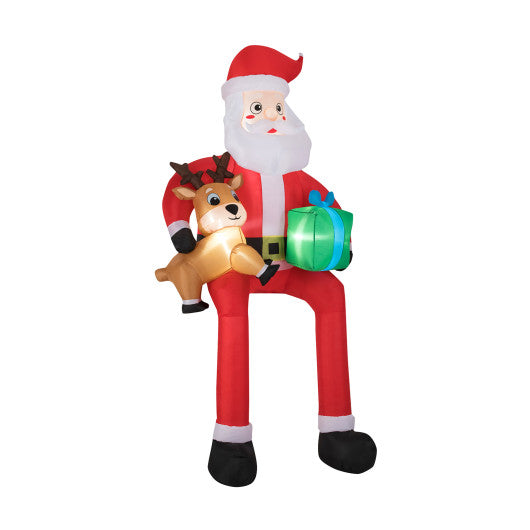 9.5 Feet Christmas Inflatable Santa Outdoor Decoratio with Built-in LED Lights