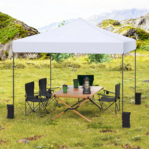 9.5 x 9.5 Feet Pop up Canopy Tent with Adjustable Heights-White
