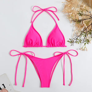 Swimwear Women Bandage Women Triangle Bathing Suits 2 Pieces Bikini Bowknot Swimsuit Bikini Set Swimwear Bikini Sets Bikinis Bathing Suit Push Up Swimsuit Summer Beachwear