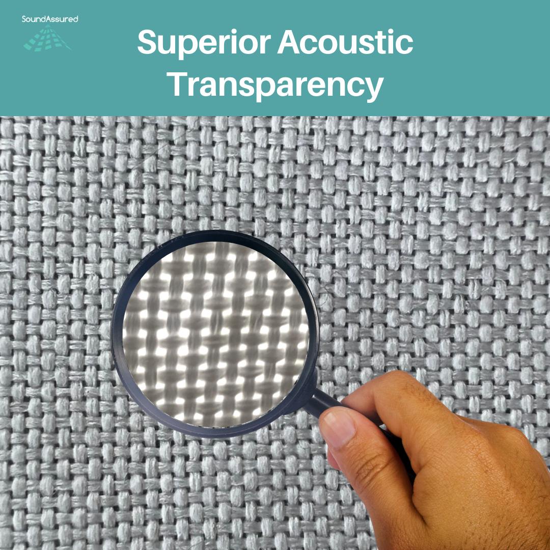 Fire Retardant Acoustic Fabric - SoundAssured Dual Layer Acoustical Fabric (100% Acoustic Transparency)