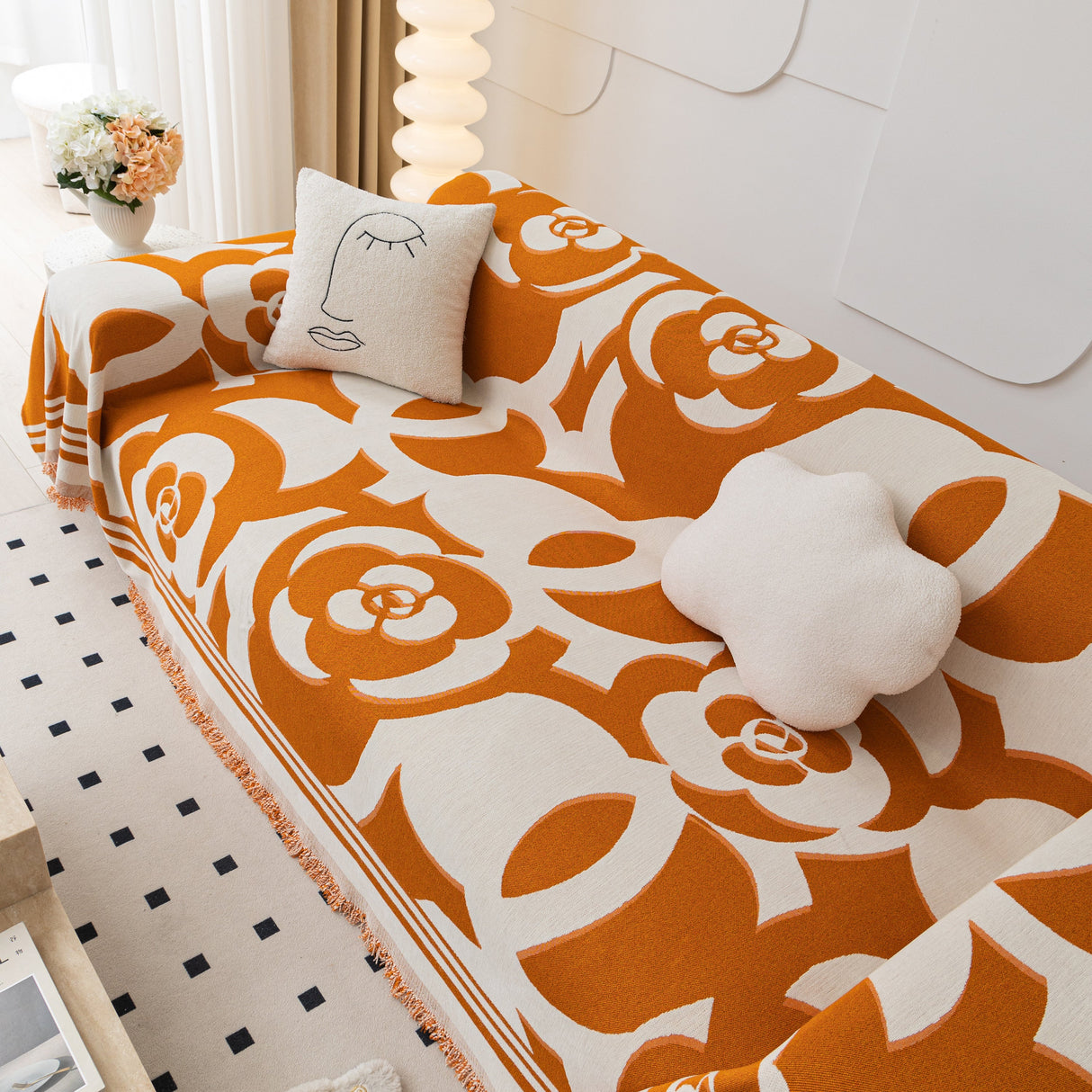 Chenille Sofa Cover Blanket, Couch Cover Blanket Throws for Couches Living Room Furniture Throw Covers