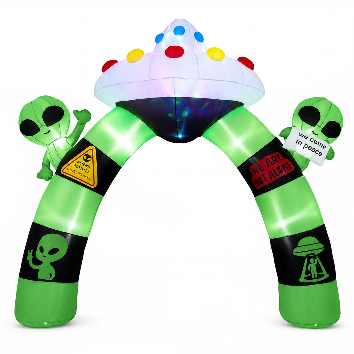9.8 FT Alien Halloween Inflatable Archway with Lights Outdoor Lighted Blow Up Arch Decoration