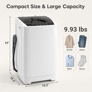 9.93 lbs Full Automatic Washing Machine with 8 Preset Programs-White