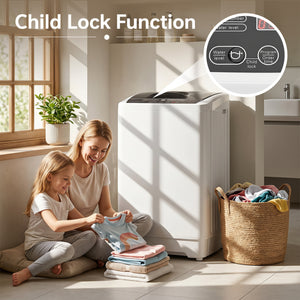 9.93 lbs Full Automatic Washing Machine with 8 Preset Programs-White