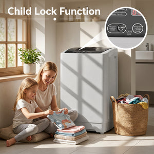 9.93 lbs Full Automatic Washing Machine with 8 Preset Programs-Gray