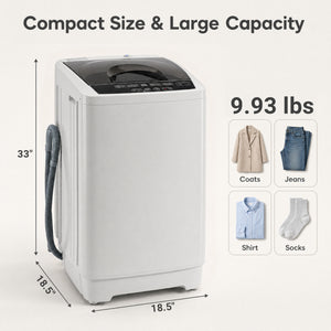 9.93 lbs Full Automatic Washing Machine with 8 Preset Programs-Gray