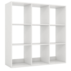 9 Cube Bookshelf with Back Guardrail for Living Room Bedroom-White
