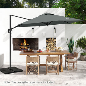 9 FT Cantilever Patio Umbrella with Vented Top and Sun-Protective Canopy-Gray