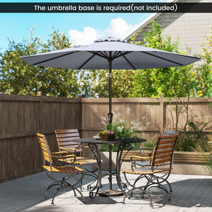 9 FT Outdoor Market Patio Table Umbrella Push Button Tilt Crank Lift-gray