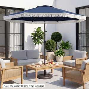 9 FT Patio Umbrella with Sun-Protective Canopy for Patio Garden Pool-Navy