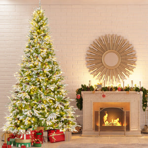 6/7.5/9 FT Pre-Lit Artificial Christmas Tree with 765/1135/1871 Tips and 280/470/690 Warm-White LED Lights-L