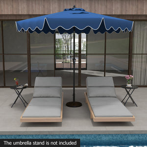 9 Feet Patio Umbrella with Crank Handle and Push Button Tilt-Navy