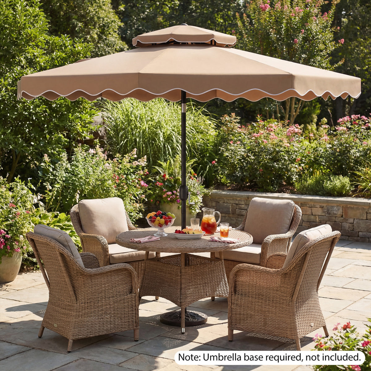 9 Feet Patio Umbrella with Push Button Tilt and Crank-Coffee