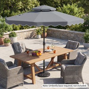 9 Feet Patio Umbrella with Push Button Tilt and Crank-Gray