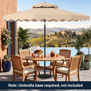 9 Feet Patio Umbrella with Push Button Tilt and Crank-Beige