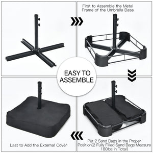 10 Piece Outdoor Dining Set with 15 Feet Double-Sided Twin Patio Umbrella-Gray by DirectDeals