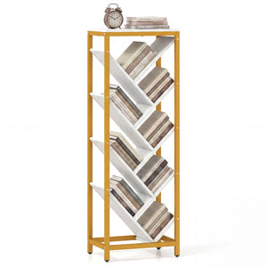 9-Tier Freestanding Bookcase for Hardcover Books-White