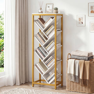 9-Tier Freestanding Bookcase for Hardcover Books-White