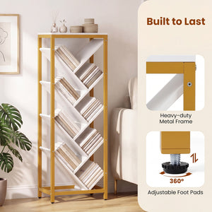9-Tier Freestanding Bookcase for Hardcover Books-White